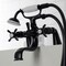 Kingston Brass KS247MB Deck Mount Clawfoot Tub Faucet with Hand Shower, Matte Black KS247MB - alternate 4